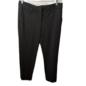 White House Black Market The Girlfriend Womens Black Cropped Cuffed Pants Size 6